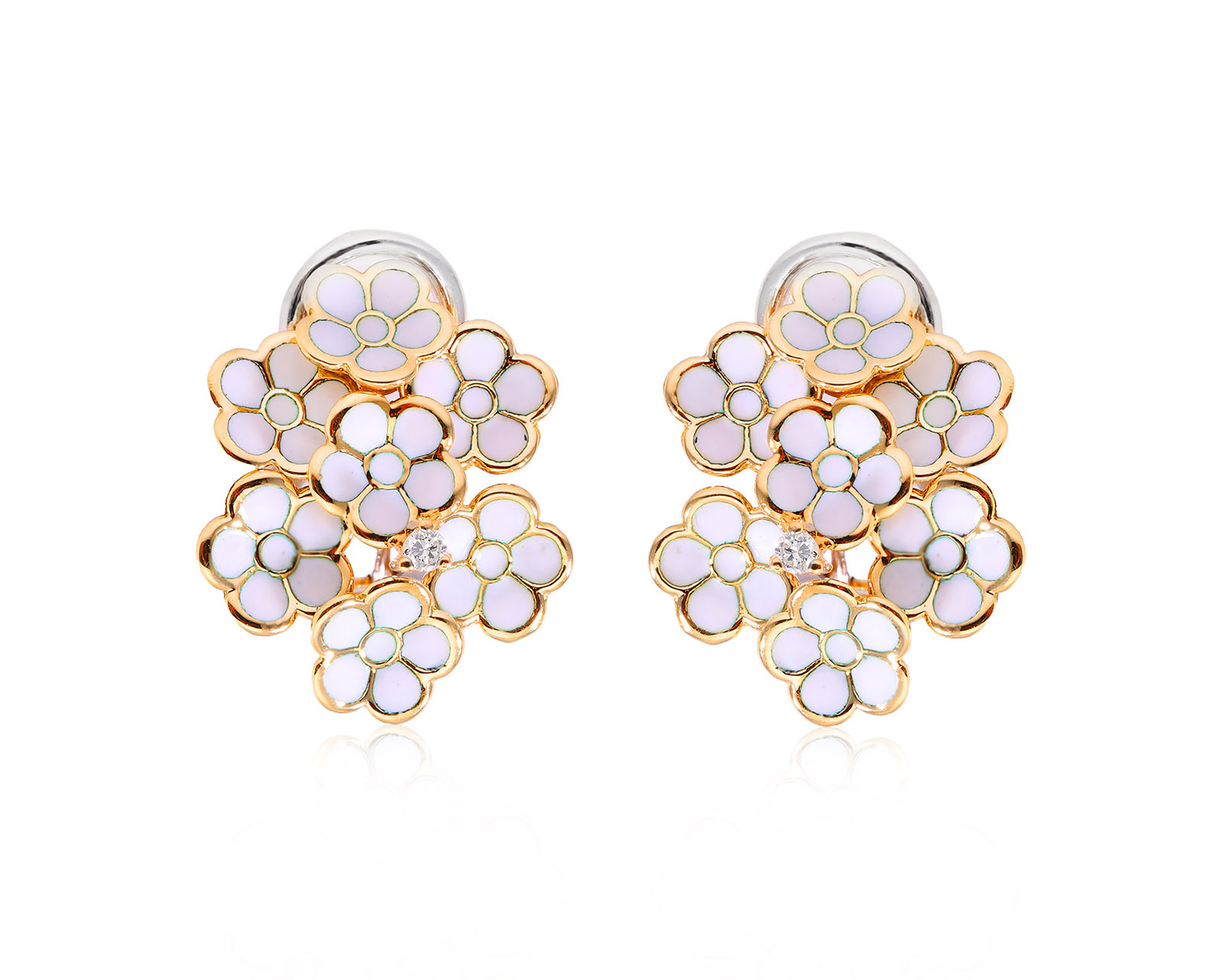 Оригинальные золотые серьги Roberto Bravo White Dreams 280725/15