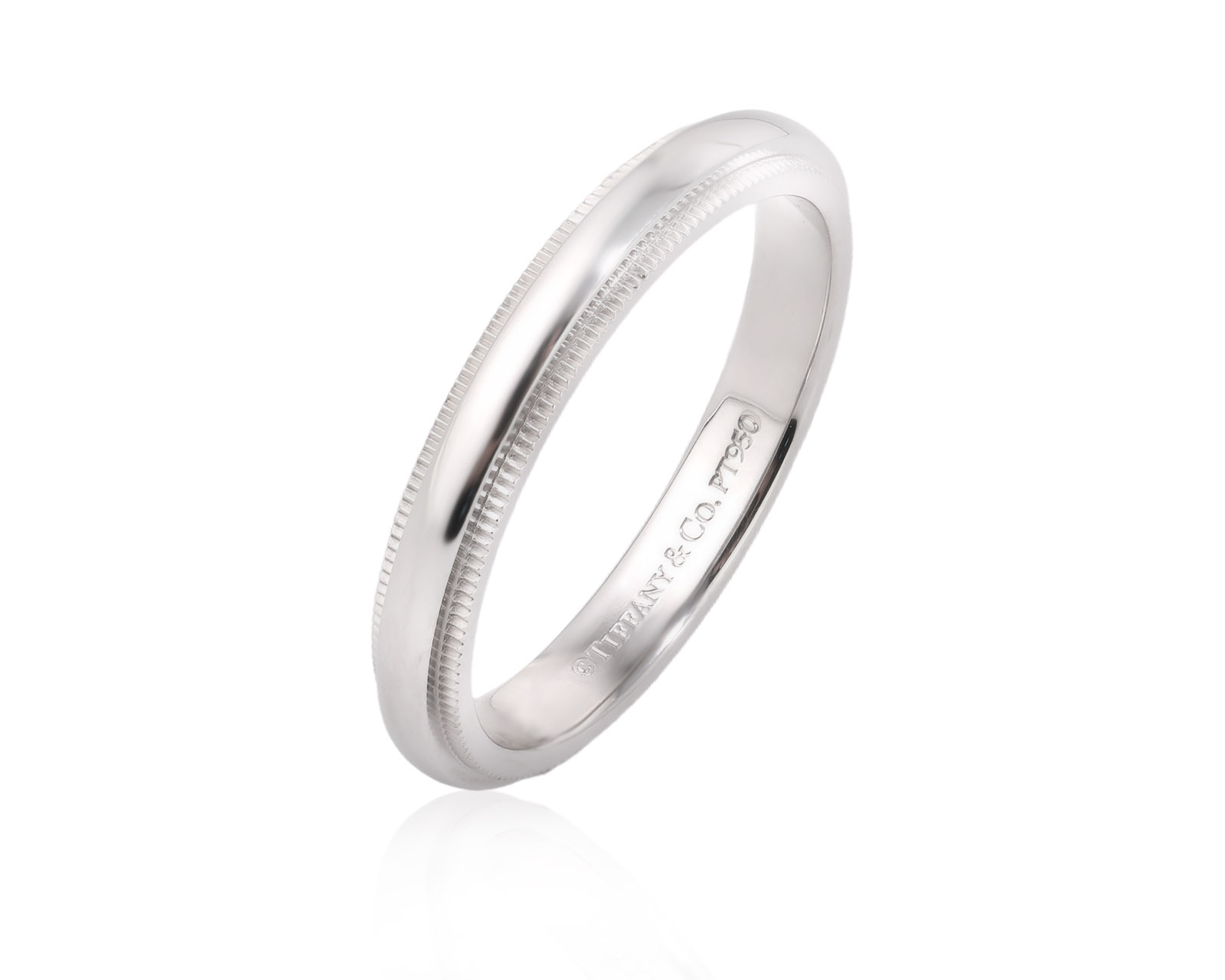 Оригинальное платиновое кольцо Tiffany&Co Milgraine 051225/13