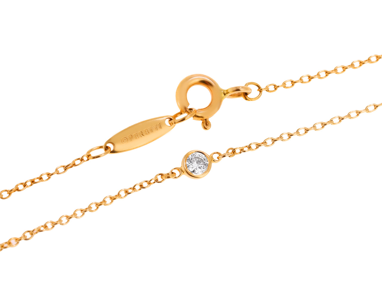 Оригинальный золотой браслет с бриллиантами 0.15ct Tiffany&Co Elsa Peretti