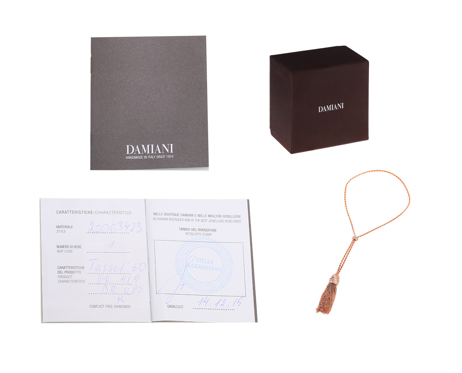 Оригинальный золотой браслет с бриллиантами 0.80ct Damiani Tassel