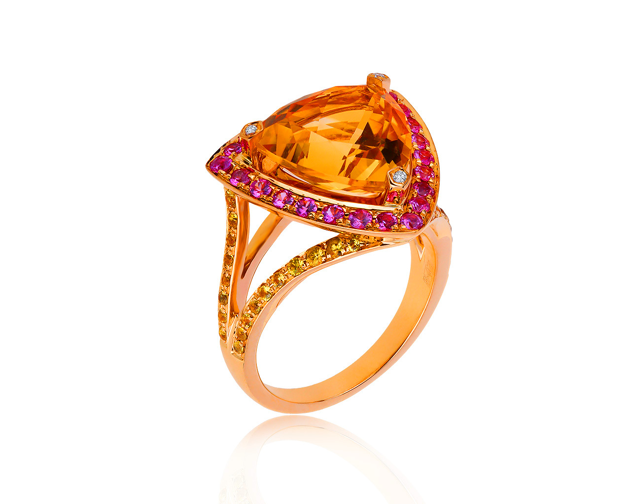 Оригинальное золотое кольцо с бриллиантами 0.10ct Mauboussin 310719/3