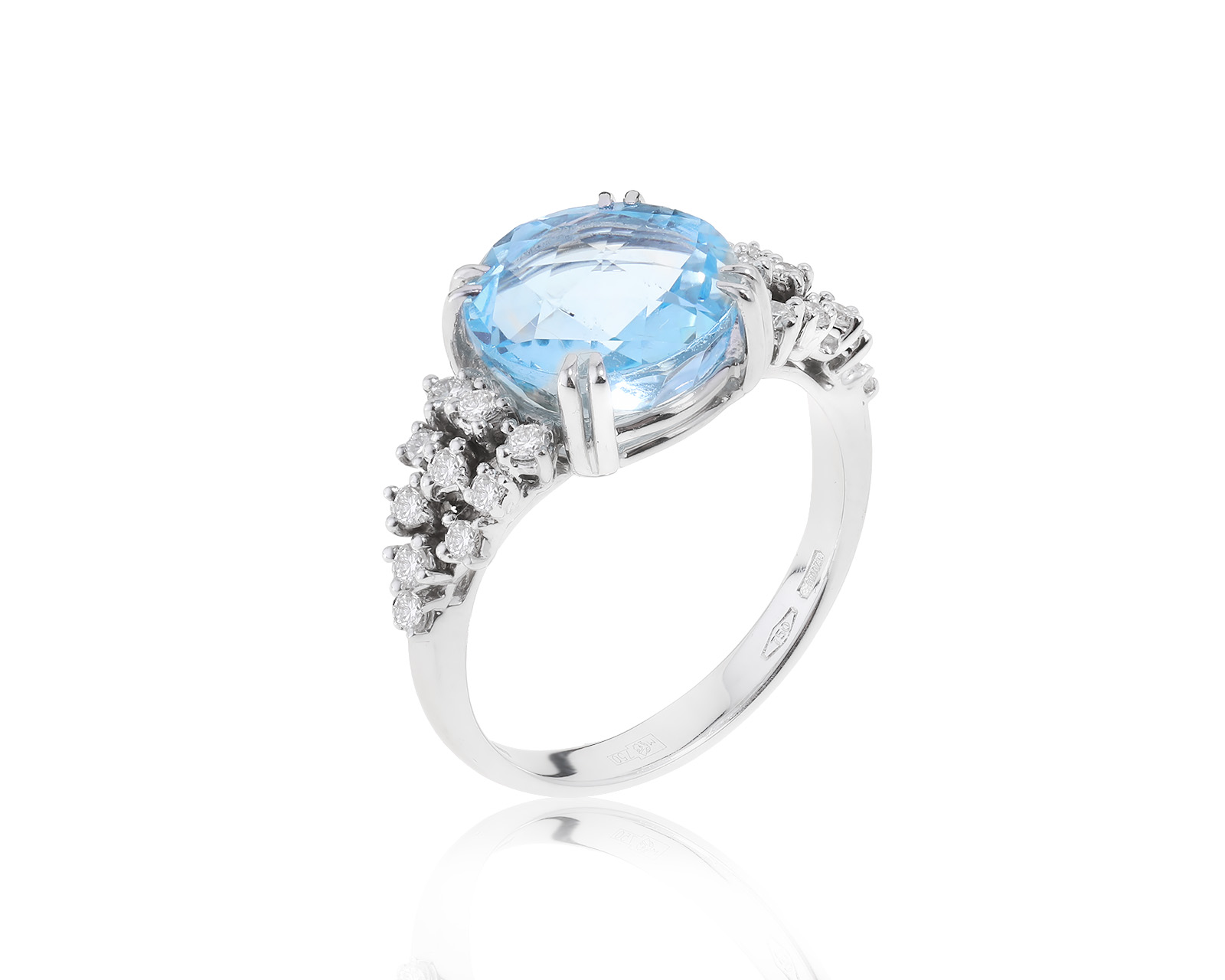 Оригинальное золотое кольцо с топазом 3.90ct Alfieri & St.John 170223/2