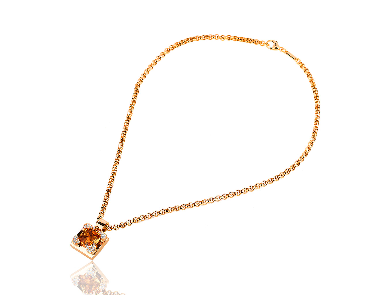 Золотая подвеска с цитрином и бриллиантами 0.15ct Chopard – купить по цене249 500 ₽ в интернет-магазине Mister Diamond с доставкой