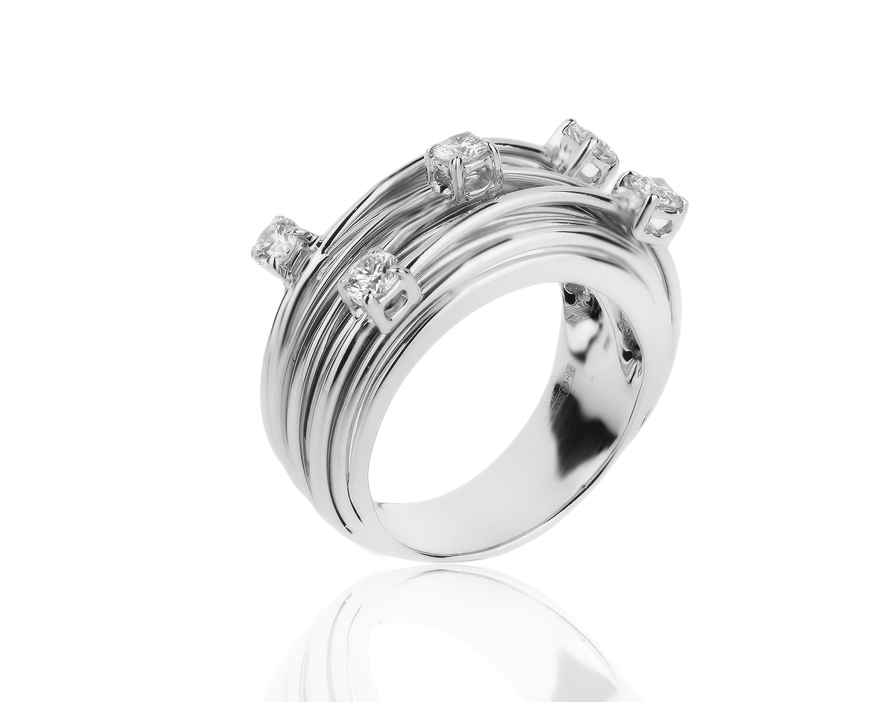 Богатое золотое кольцо с бриллиантами 0.70ct 211219/6