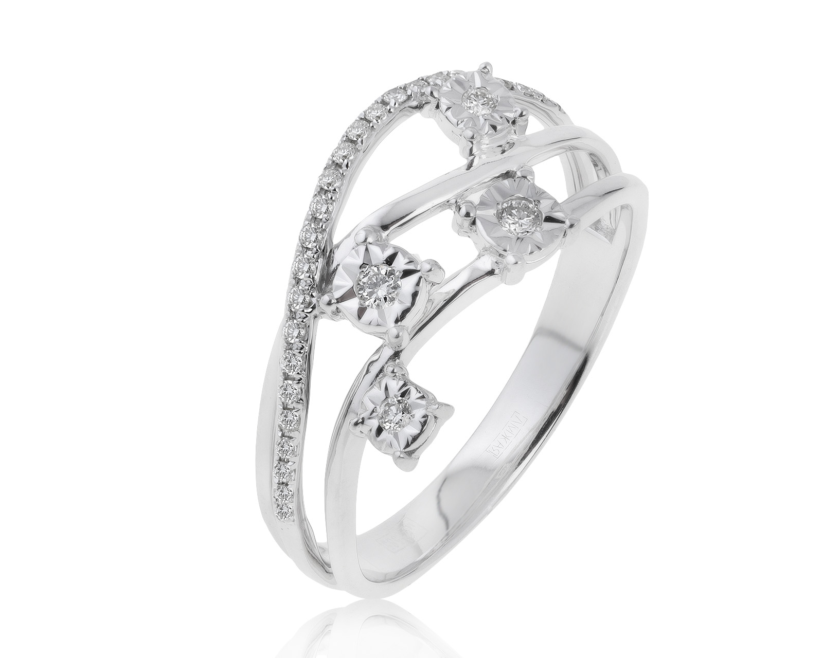 Солидное золотое кольцо с бриллиантами 0.18ct 170721/3