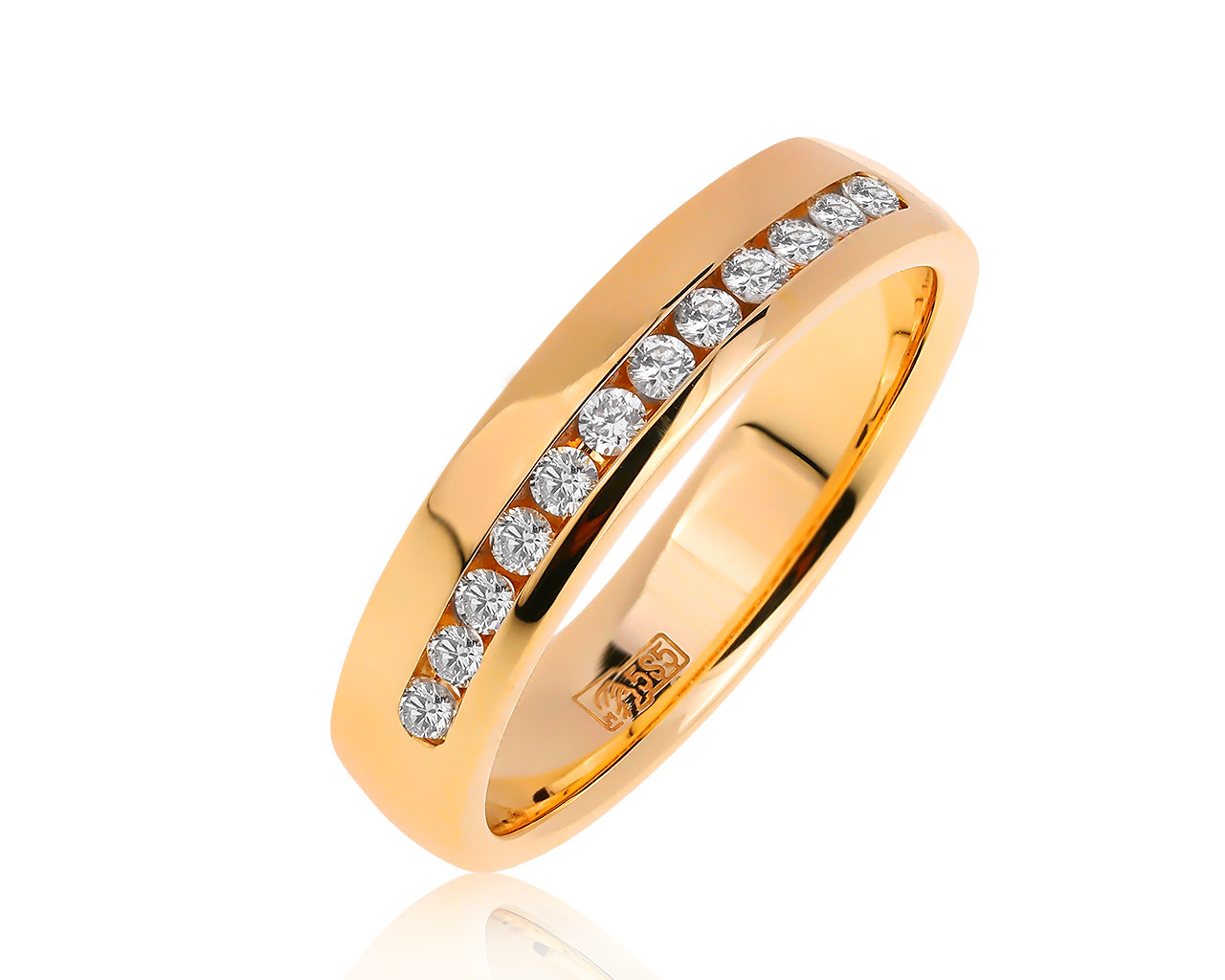 Элегантное золотое кольцо с бриллиантами 0.19ct