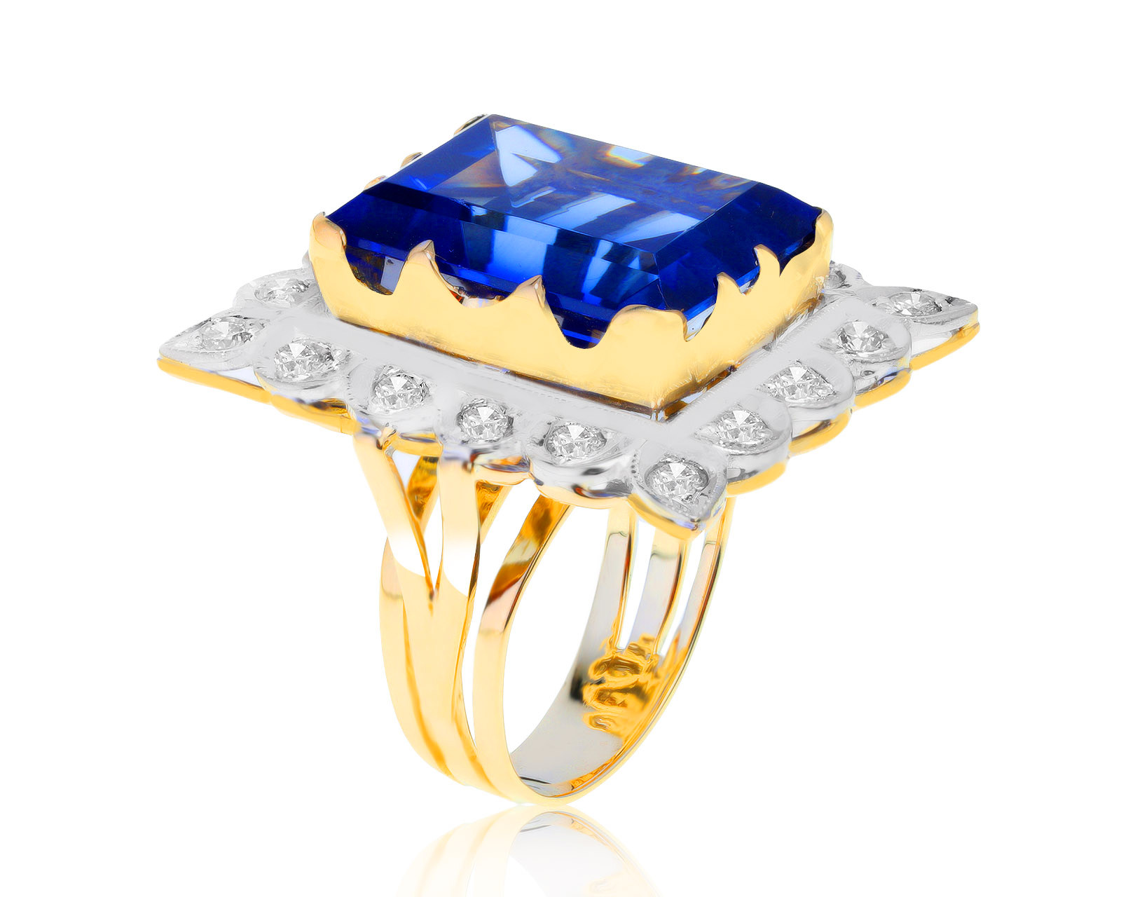 Прелестное золотое кольцо с бриллиантами 0.90ct СССР