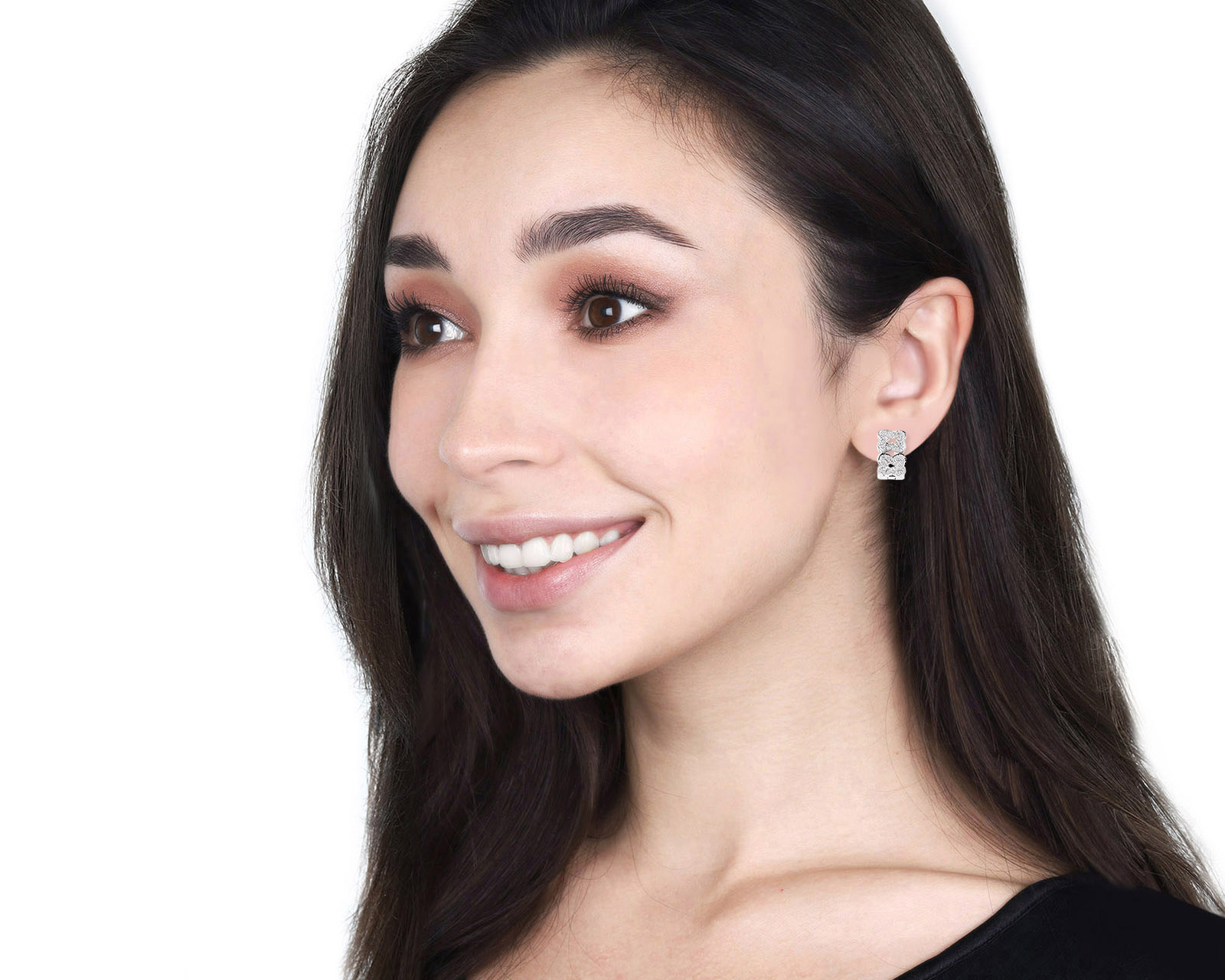 Золотые серьги с бриллиантами 0.34ct