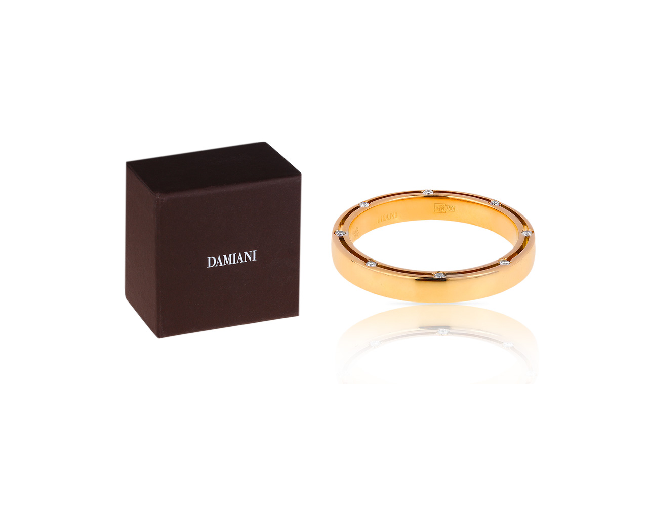 Золотое кольцо с бриллиантами 0.10ct Damiani Brad Pitt