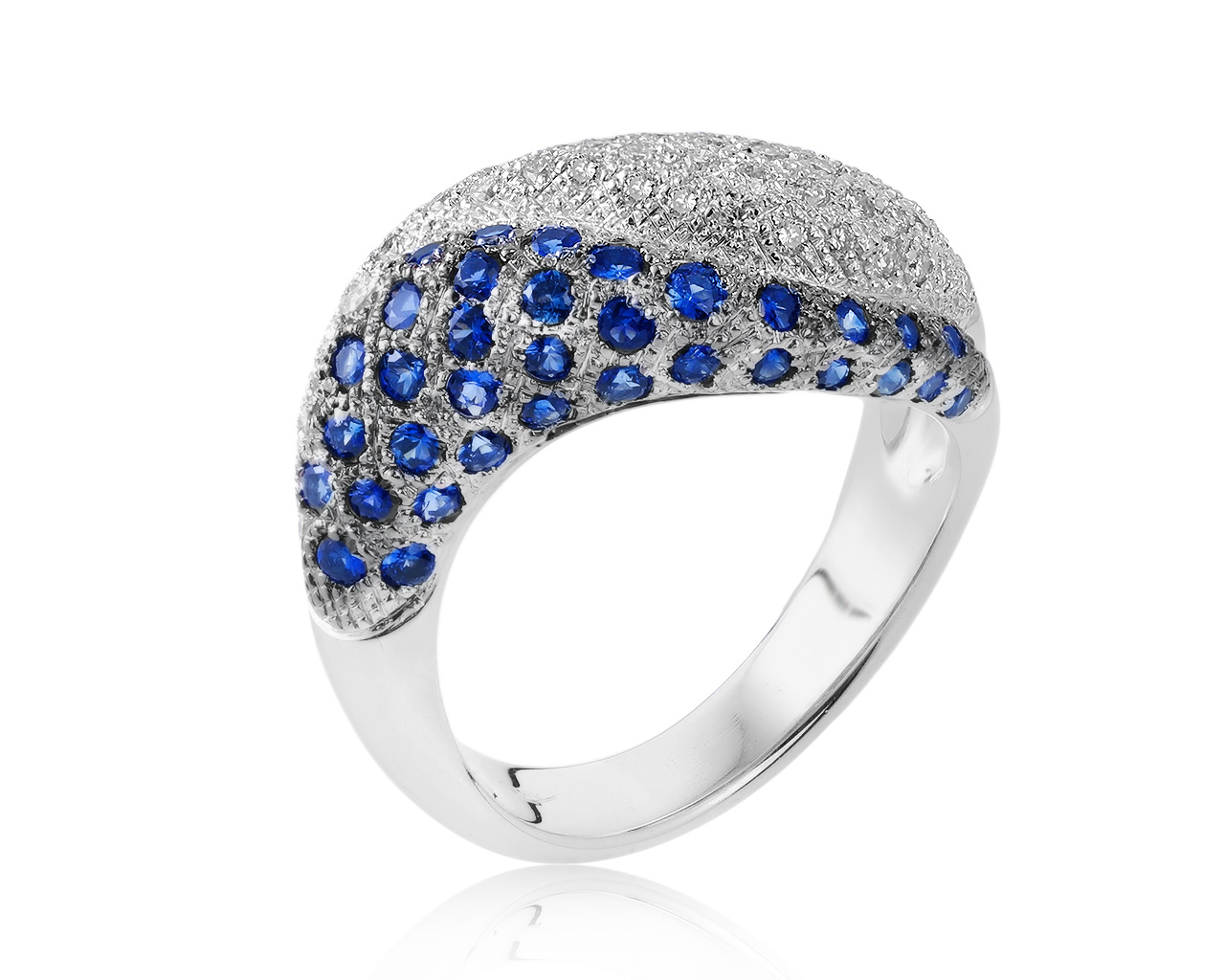 Итальянское золотое кольцо с сапфирами 1.10ct 050221/5