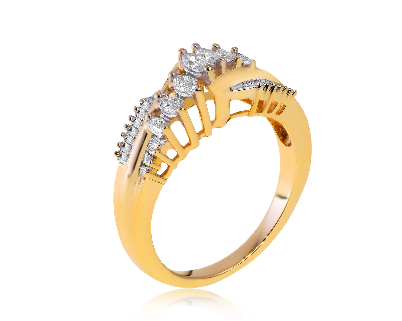 Прекрасное золотое кольцо с бриллиантами 0.63ct 220221/2