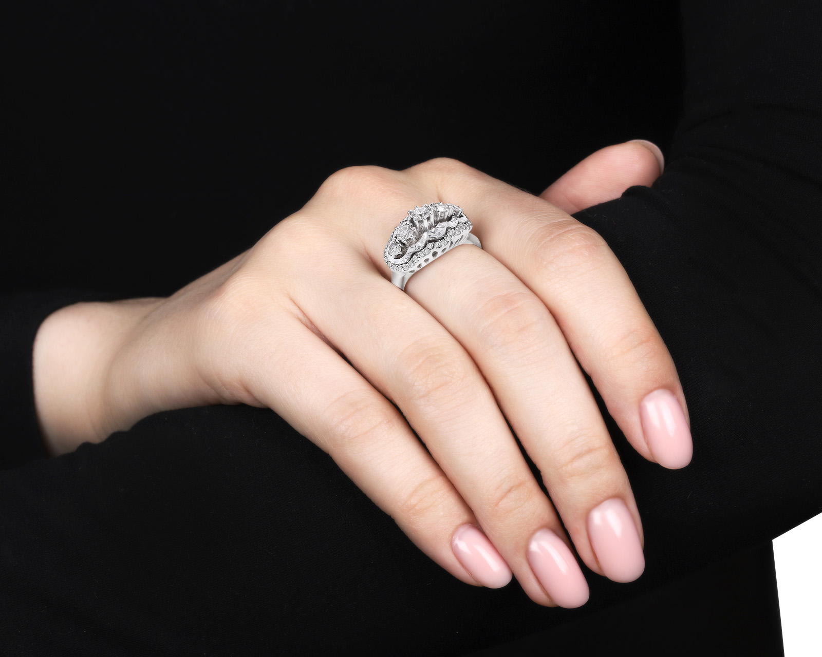 Престижное золотое кольцо с бриллиантами 1.08ct