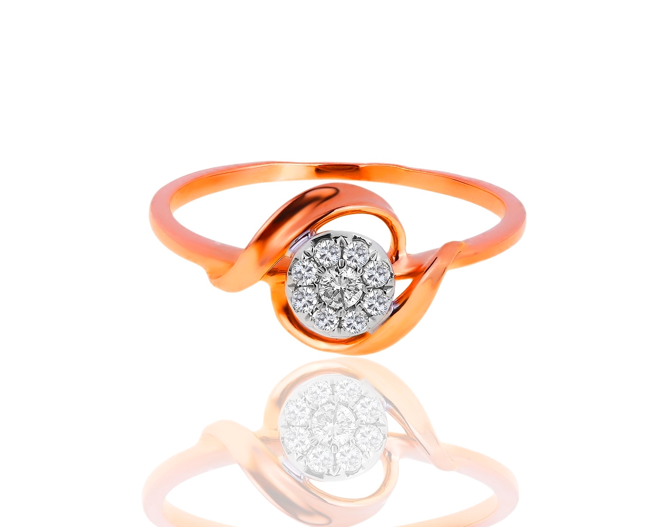 Золотое кольцо с бриллиантами 0.12ct 130618/9 Золотое кольцо с бриллиантами 0.12ct 130618/9