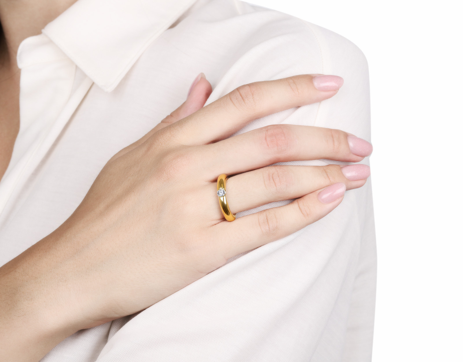 Оригинальное золотое кольцо с бриллиантом 0.25ct Cartier Solitaire