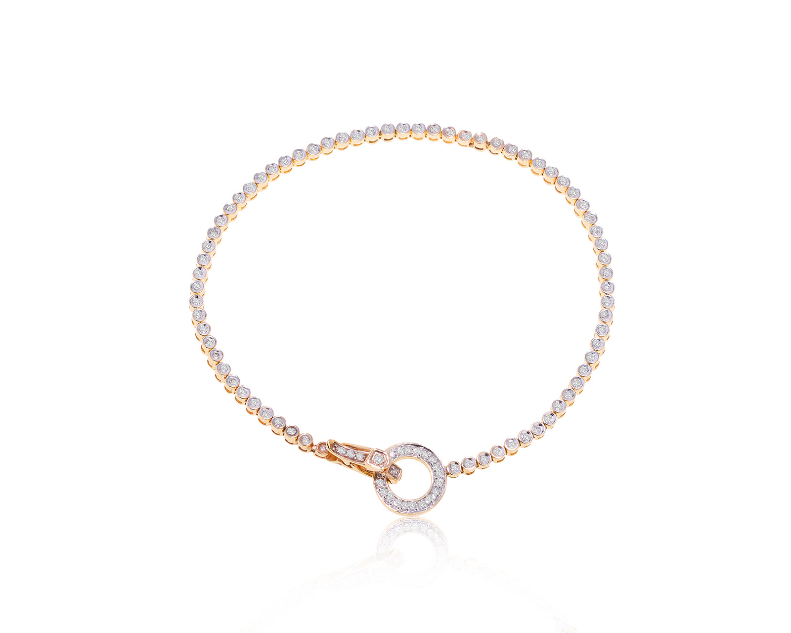 Стильный золотой браслет с бриллиантами 0.39ct 121222/8