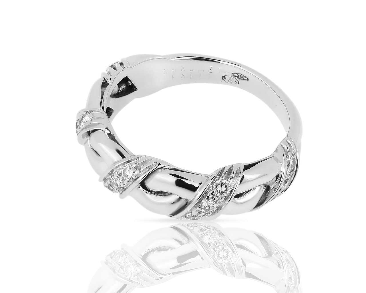 Модное золотое кольцо с бриллиантами 0.28ct Chaumet