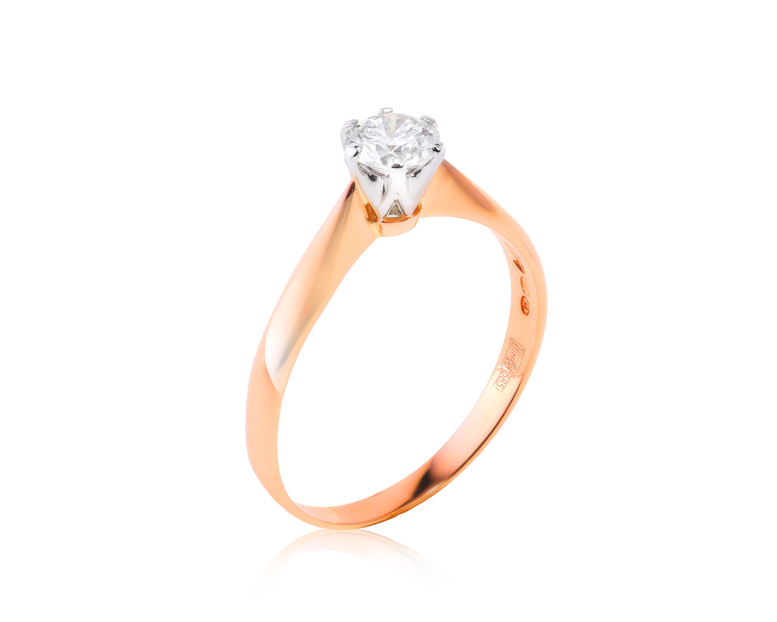 Золотое кольцо с бриллиантом 0.41ct 280623/2