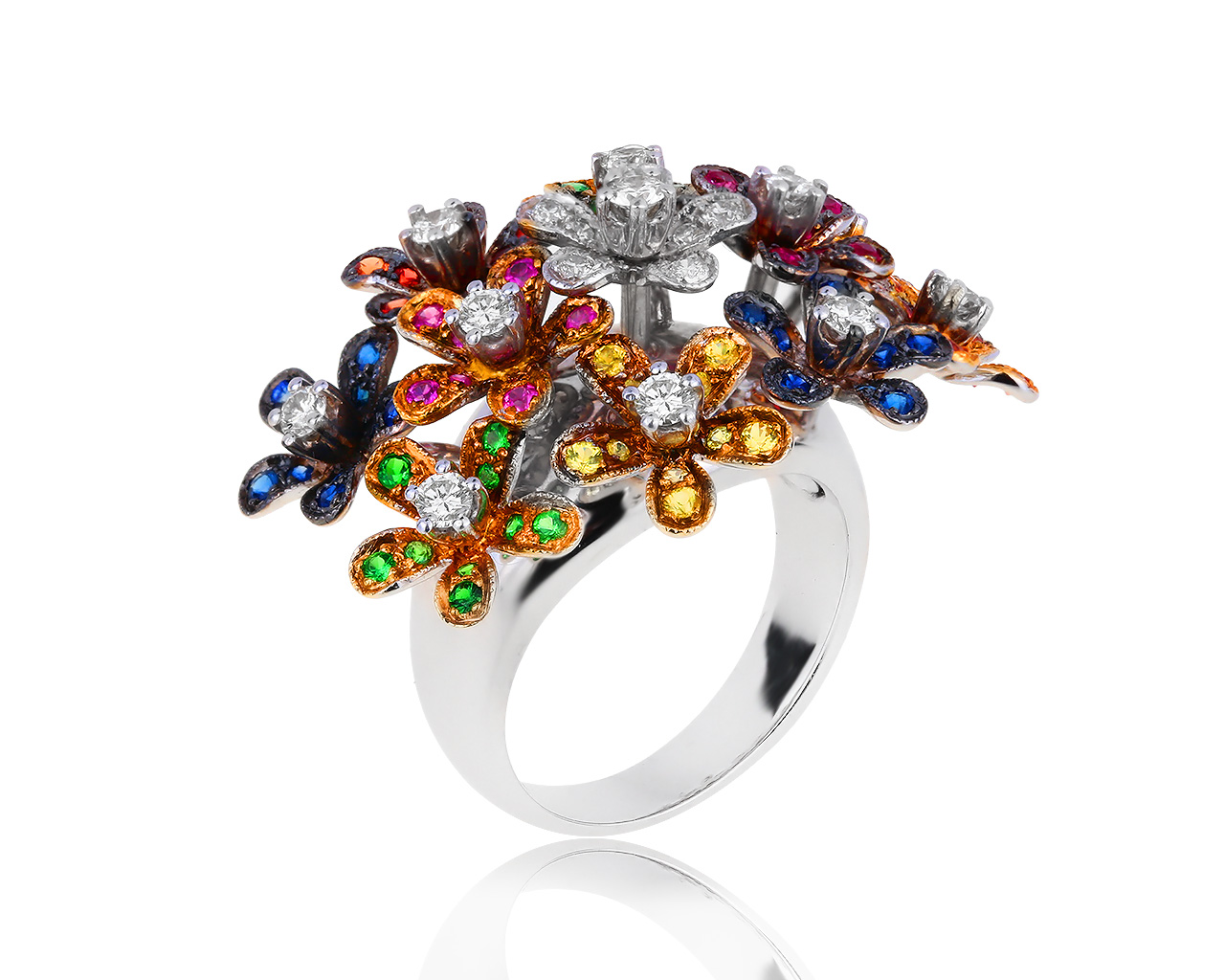 Изумительное золотое кольцо с бриллиантами 0.71ct и сапфирами 0.40ct 231217/4