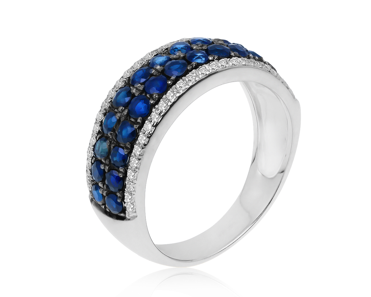 Прекрасное золотое кольцо с сапфирами 1.18ct 150421/1