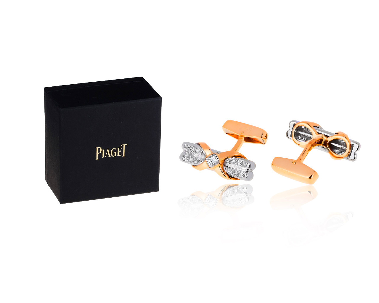 Оригинальные золотые запонки с бриллиантами 0.72ct Piaget