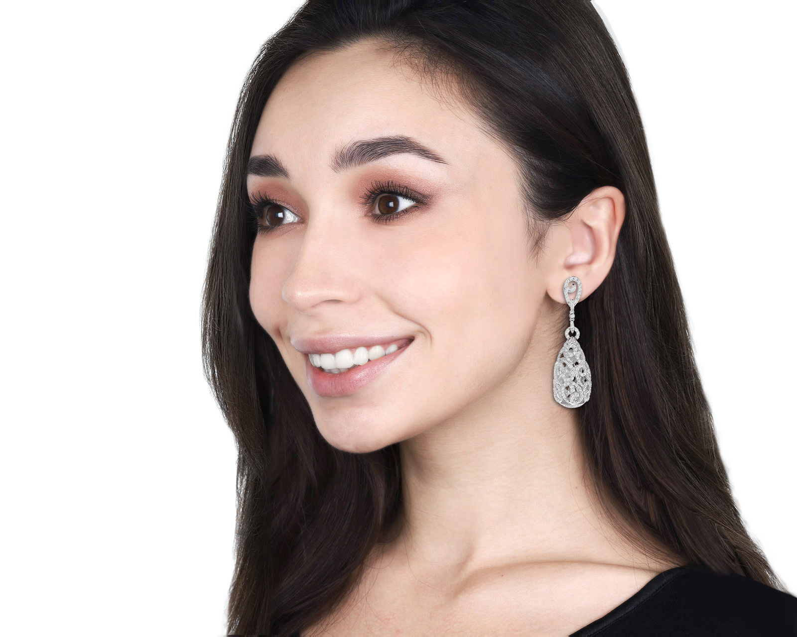 Золотые серьги с бриллиантами 4.74ct