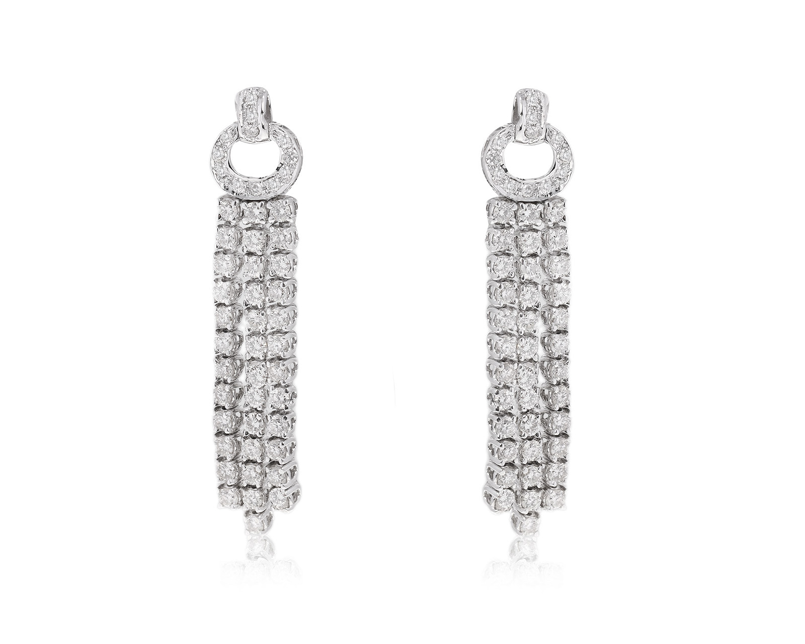 Золотые серьги с бриллиантами 3.24ct