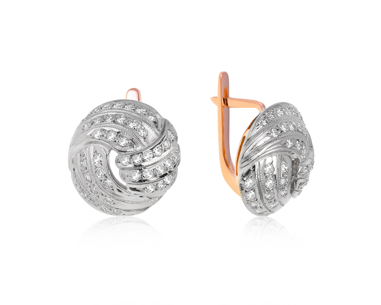 Красивые золотые серьги с бриллиантами 1.33ct 220521/5