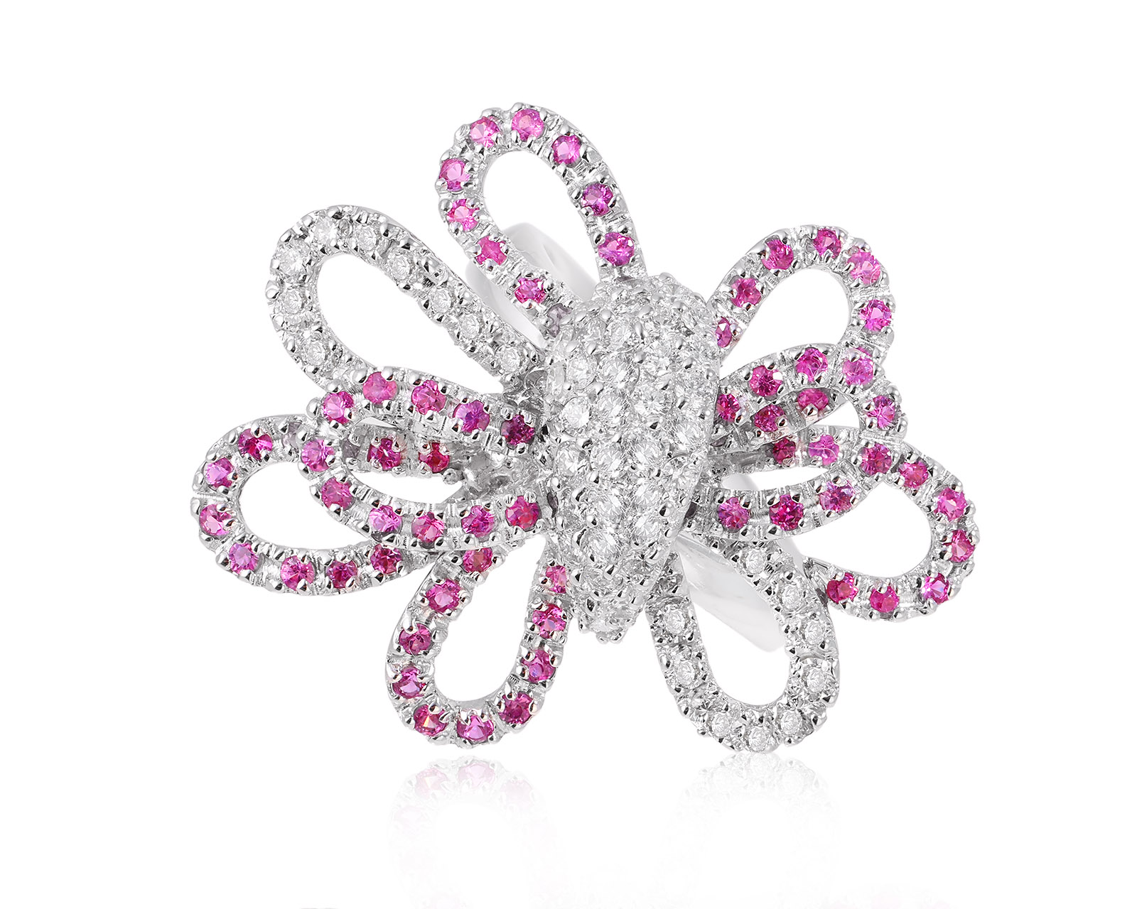 Золотое кольцо с сапфирами 1.60ct и бриллиантами 1.02ct