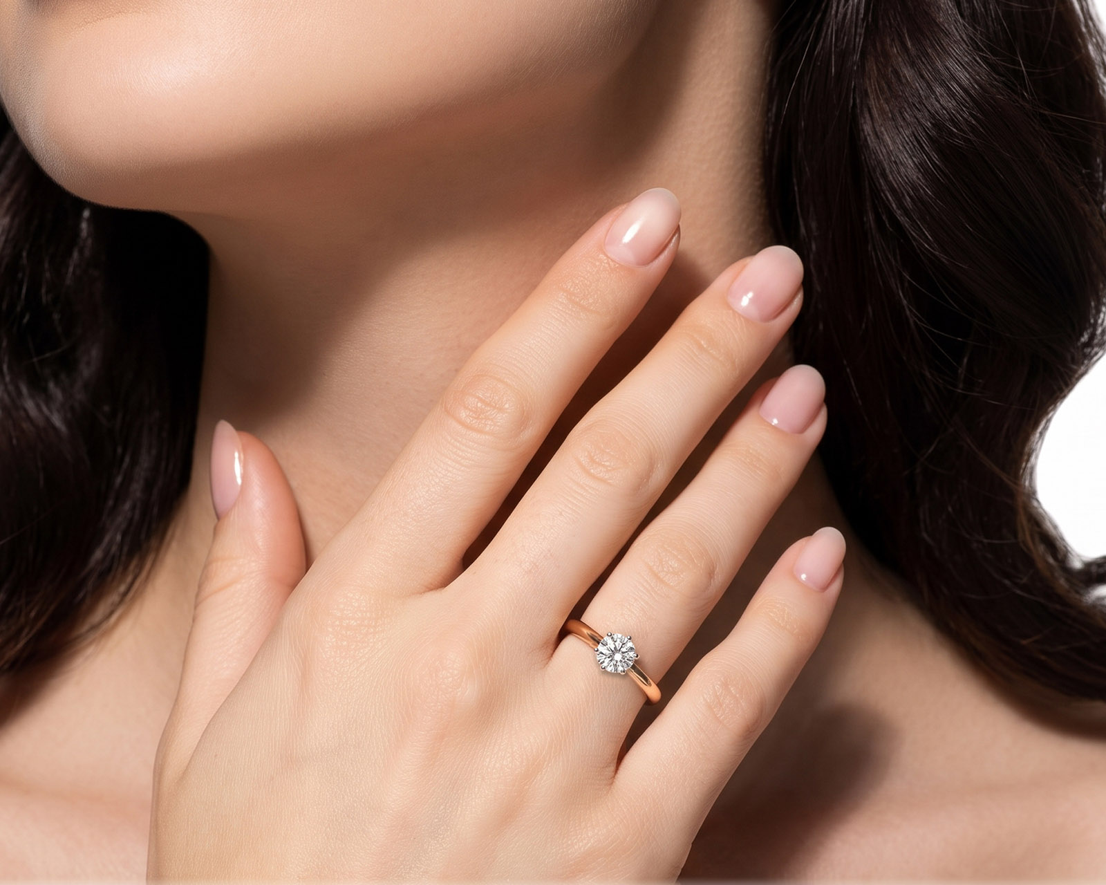 Золотое кольцо с бриллиантом 1.00ct