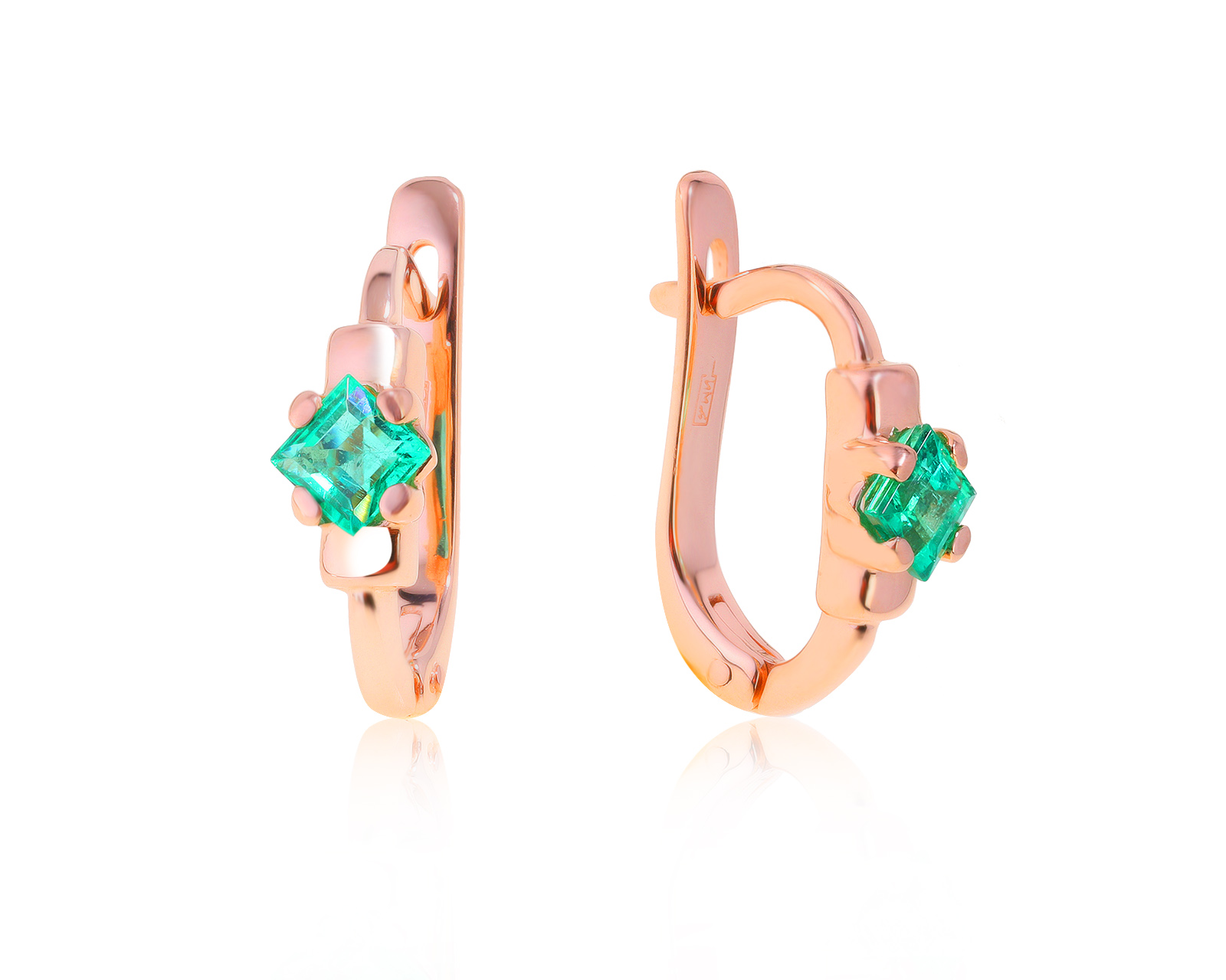 Изящные золотые серьги с изумрудами 0.62ct 121221/3