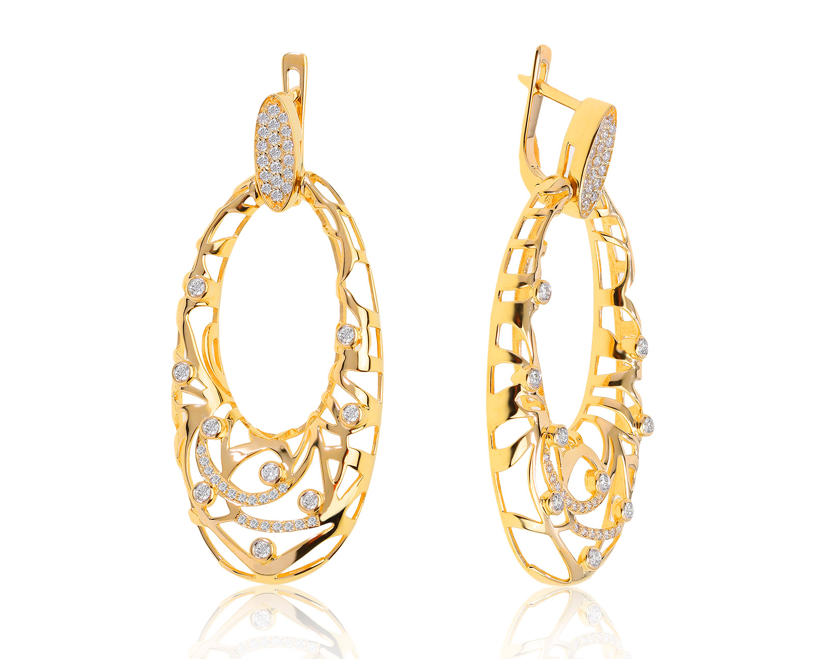 Восхитительные золотые серьги с бриллиантами 0.90ct 210921/7