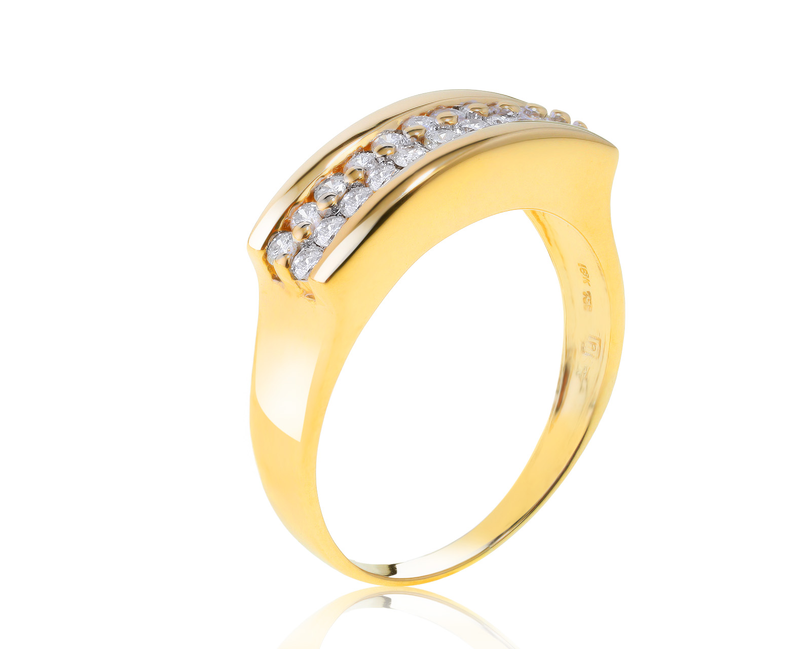 Стильное золотое кольцо с бриллиантами 0.55ct 030621/5