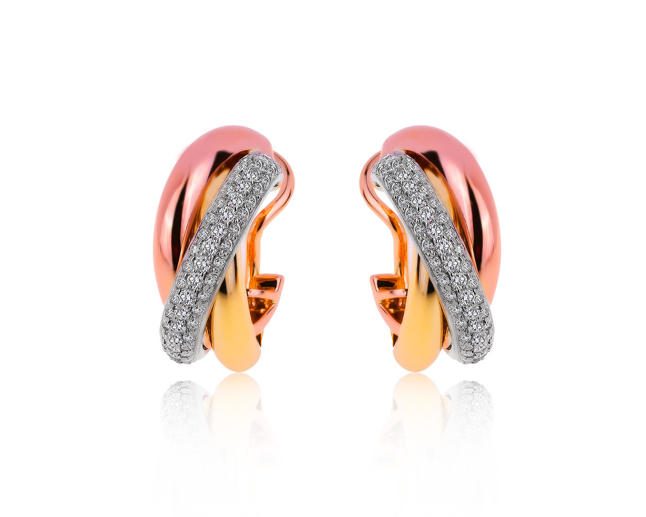 Оригинальные золотые серьги с бриллиантами 1.60ct Cartier 190220/4