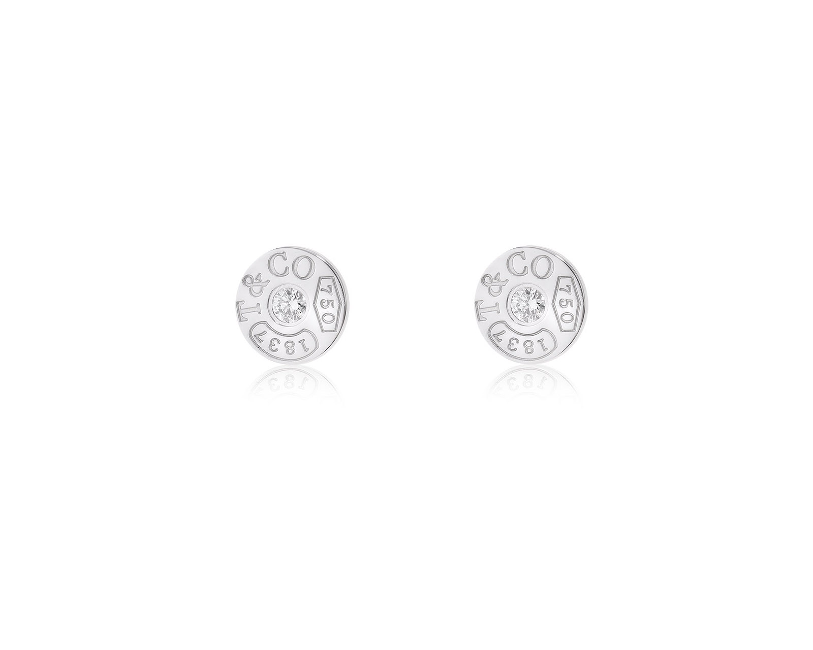 Оригинальные золотые серьги Tiffany&Co 1837 Circle
