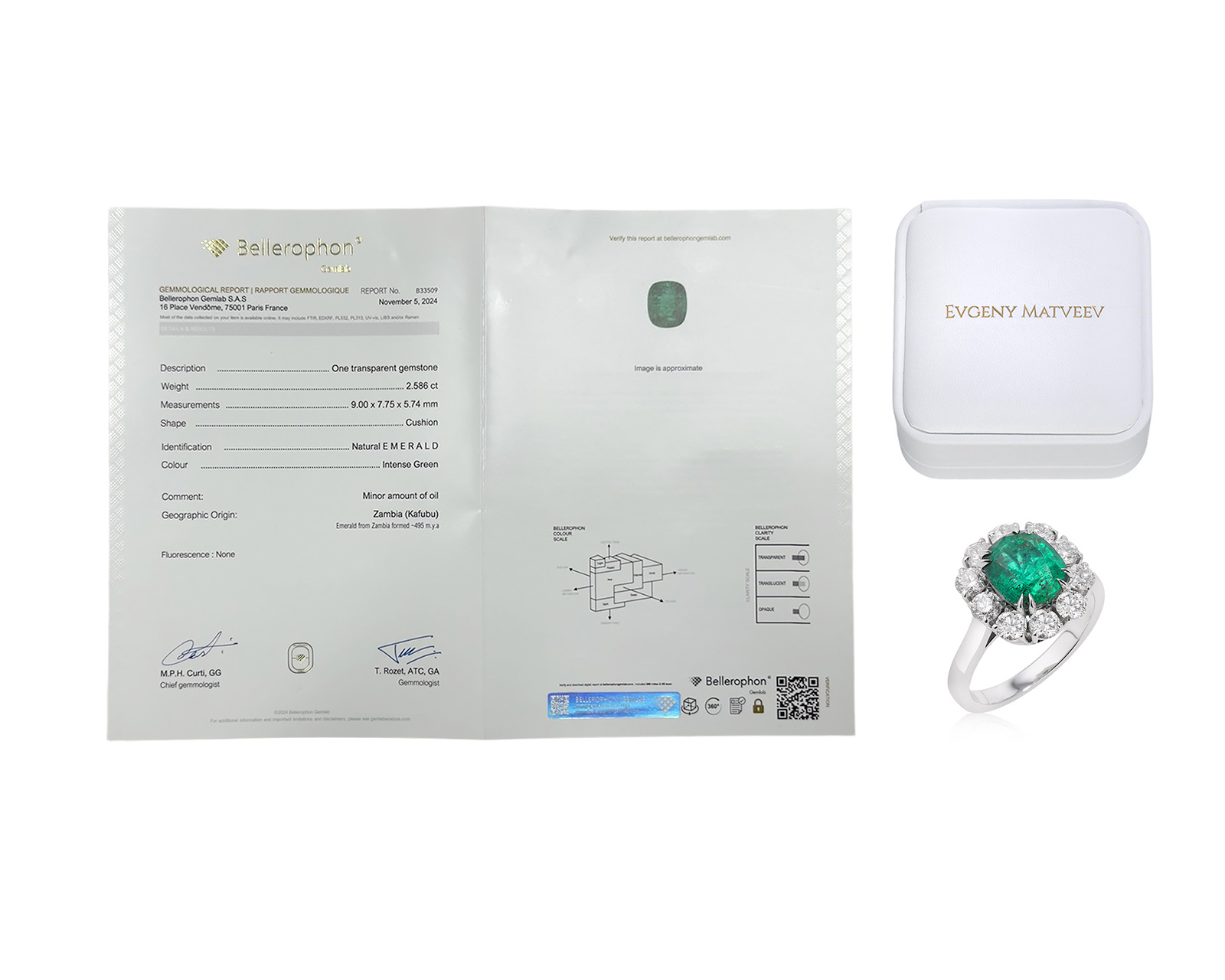 Золотое кольцо с изумрудом Замбия 2.59ct Evgeny Matveev