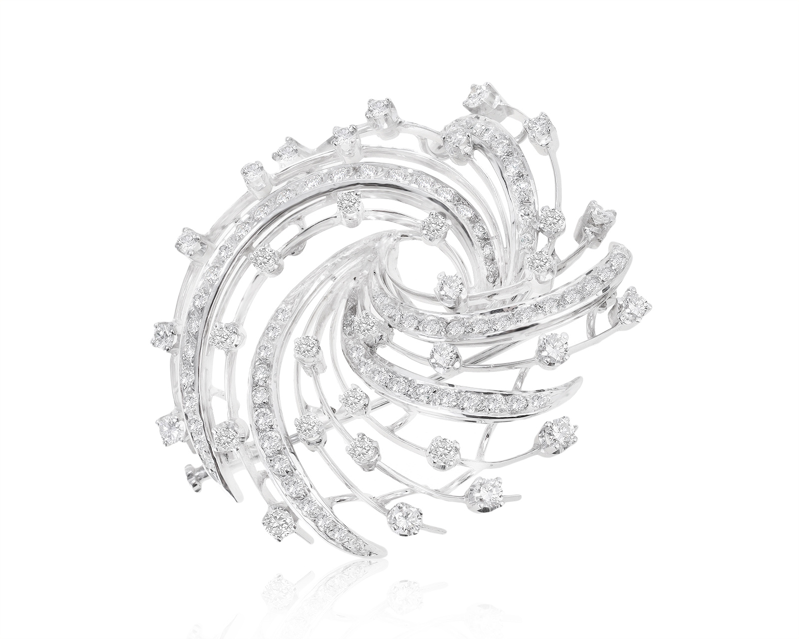 Притягательная золотая брошь с бриллиантами 1.65ct 290921/1