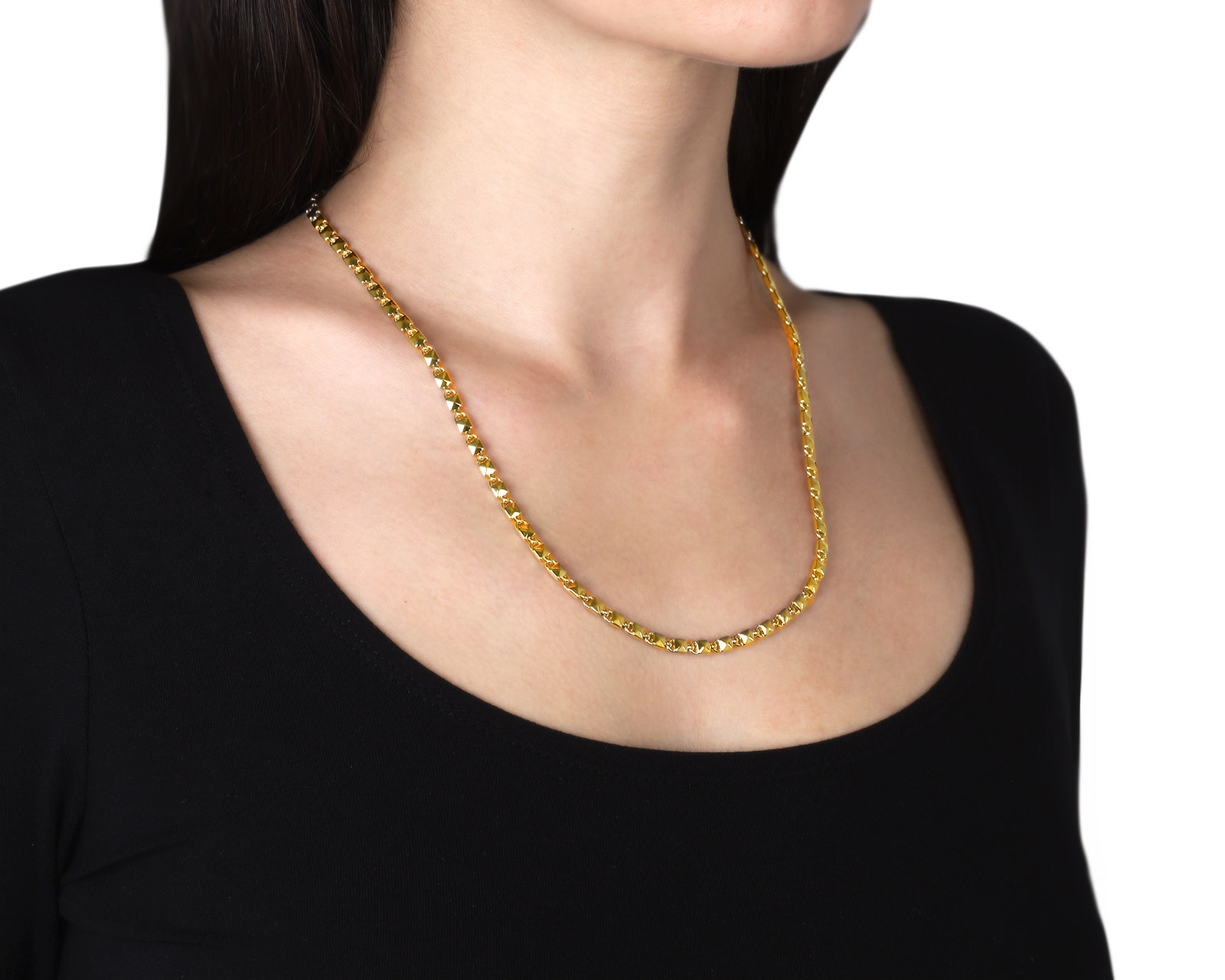 Оригинальная золотая цепь с бриллиантом 0.01ct Chimento