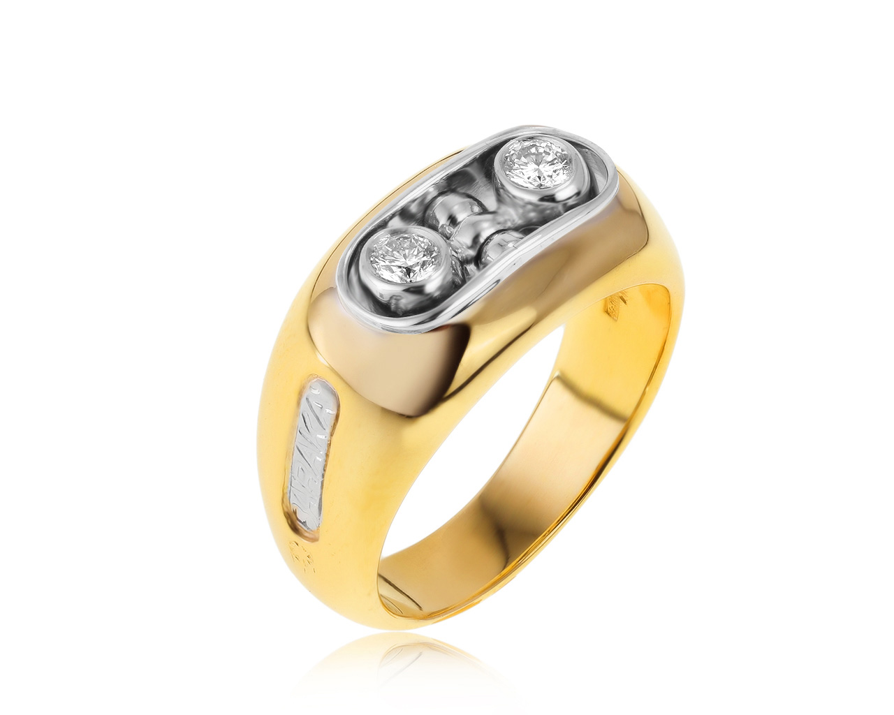 Оригинальное золотое кольцо с бриллиантами 0.20ct Baraka