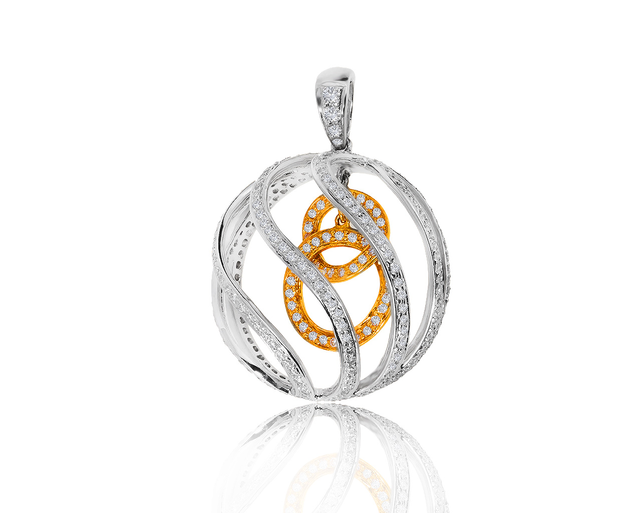 Красивая золотая подвеска с бриллиантами 1.35ct 200816/3