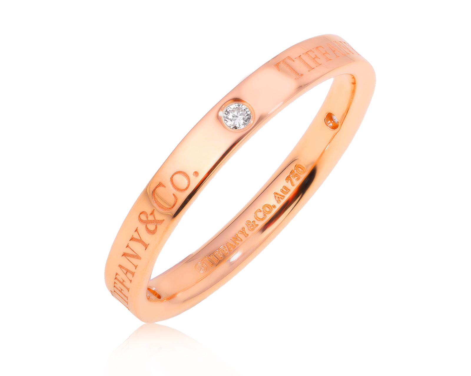 Оригинальное золотое кольцо Tiffany&Co Band 040725/3