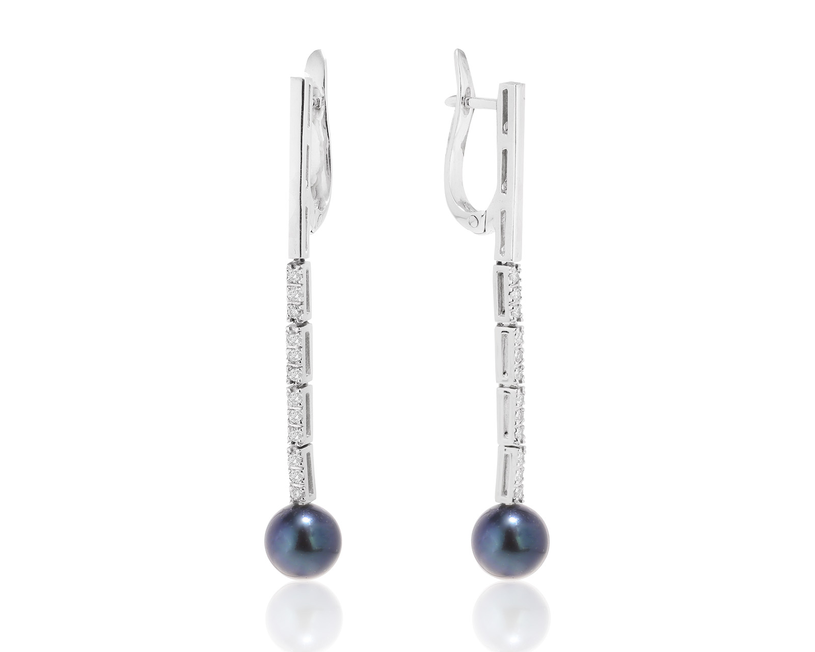 Прелестные золотые серьги с жемчугом 7.50 мм 141222/2