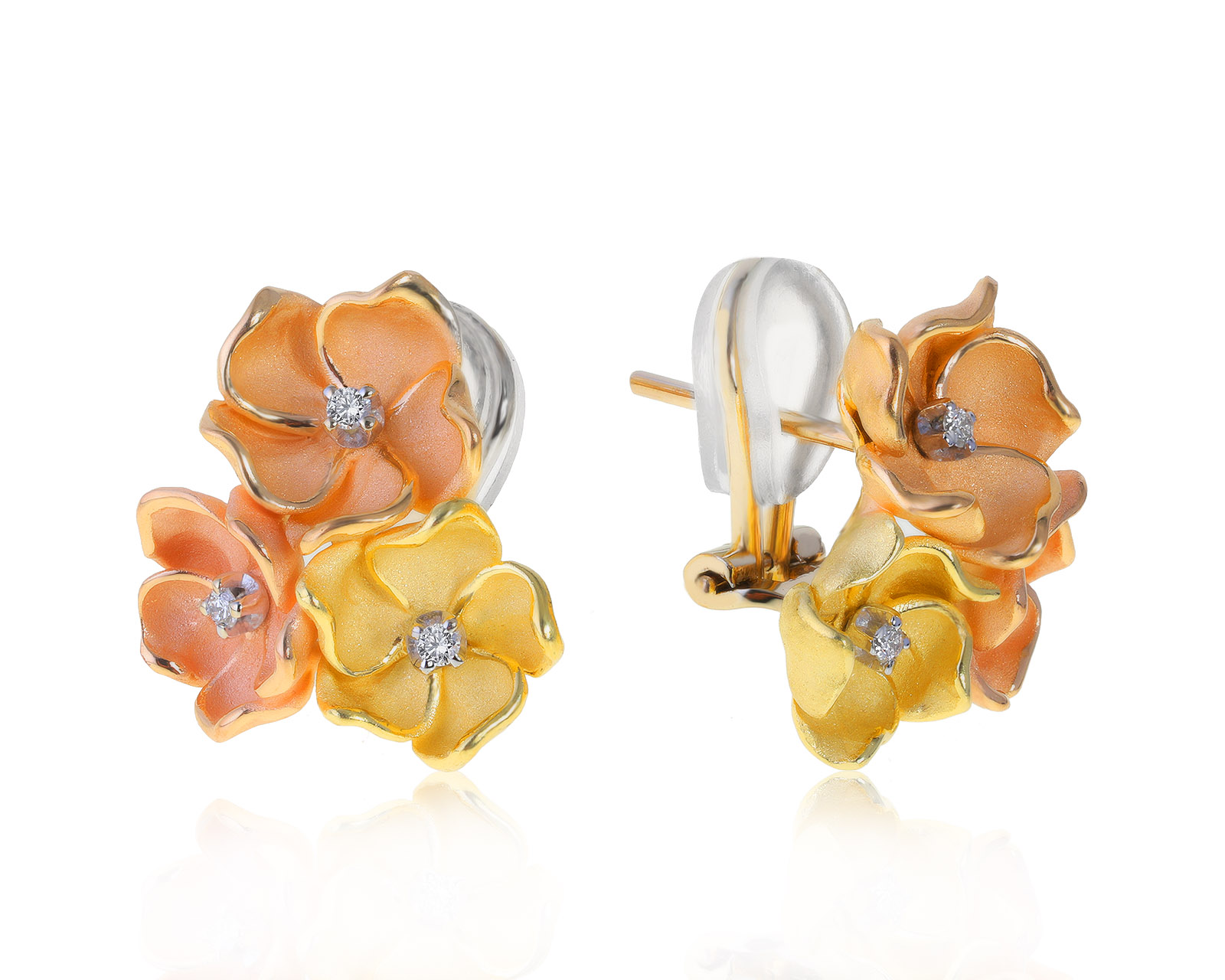 Оригинальные золотые серьги с бриллиантами 0.10ct Annamaria Cammilli 280721/1
