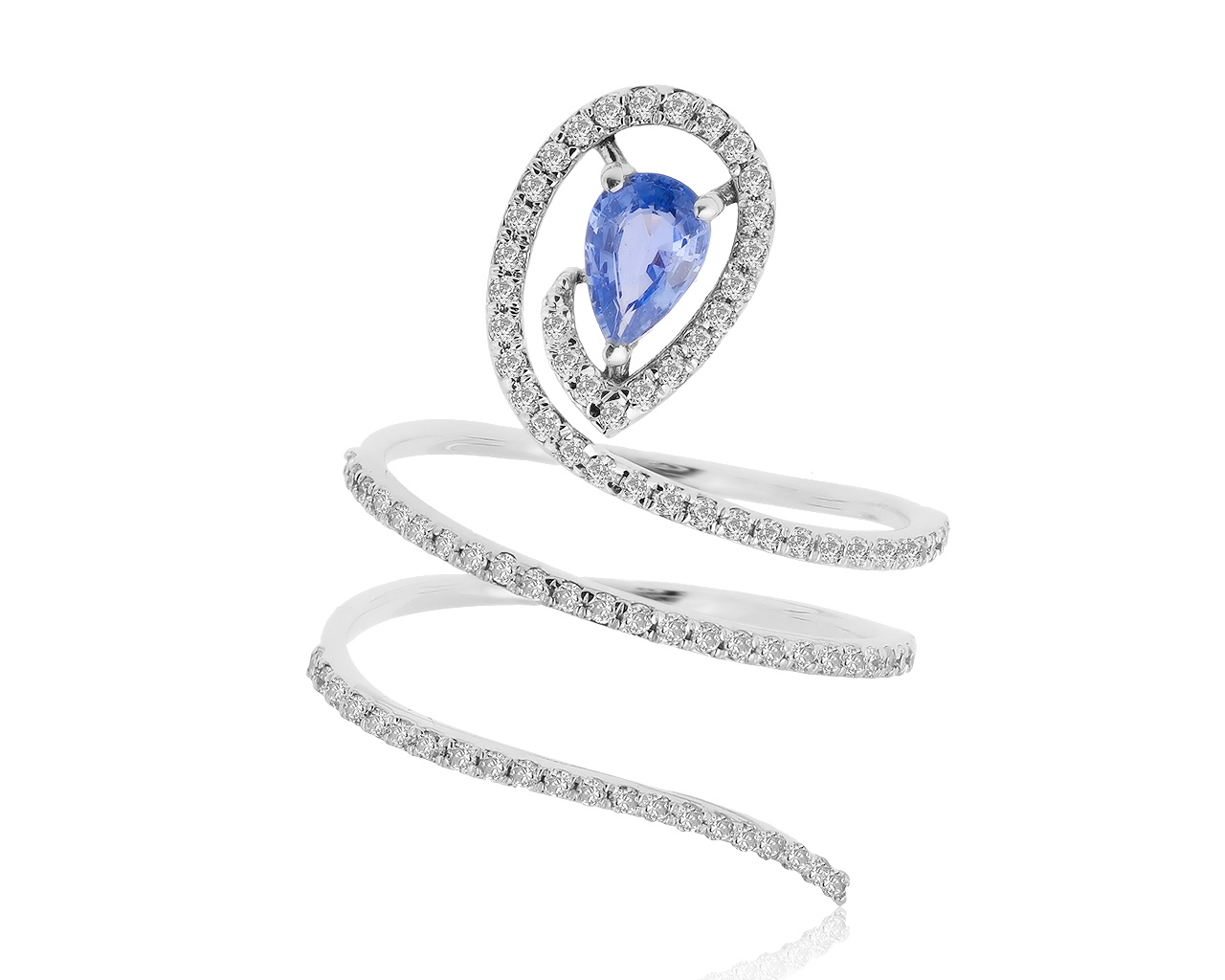 Богатое золотое кольцо с сапфиром 0.40ct 201020/7