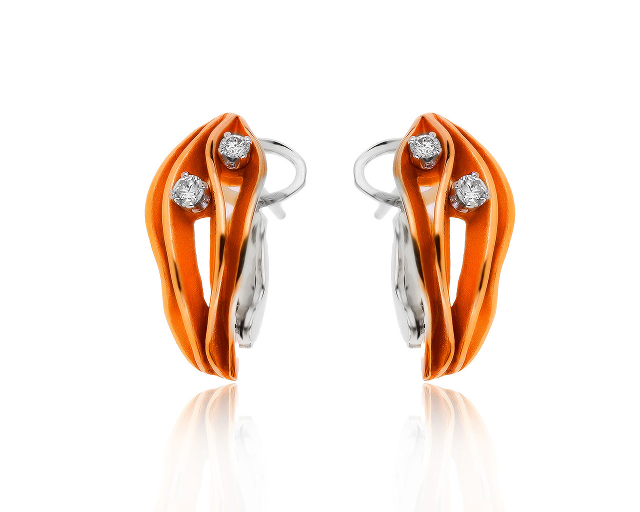 Оригинальные золотые серьги с бриллиантами 0.24ct Annamaria Cammilli 280819/13