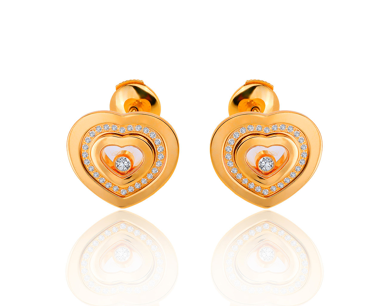 Оригинальные золотые серьги с бриллиантами 0.47ct Chopard 050919/5 Оригинальные золотые серьги с бриллиантами 0.47ct Chopard 050919/5