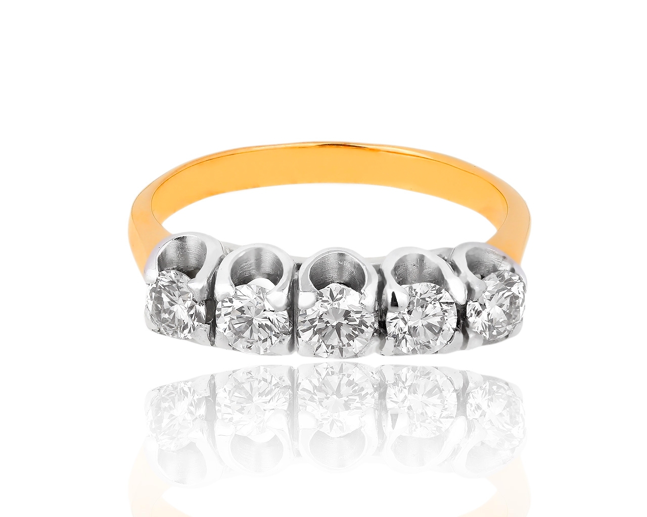 Винтажное золотое кольцо с бриллиантами 1.48ct 121218/22