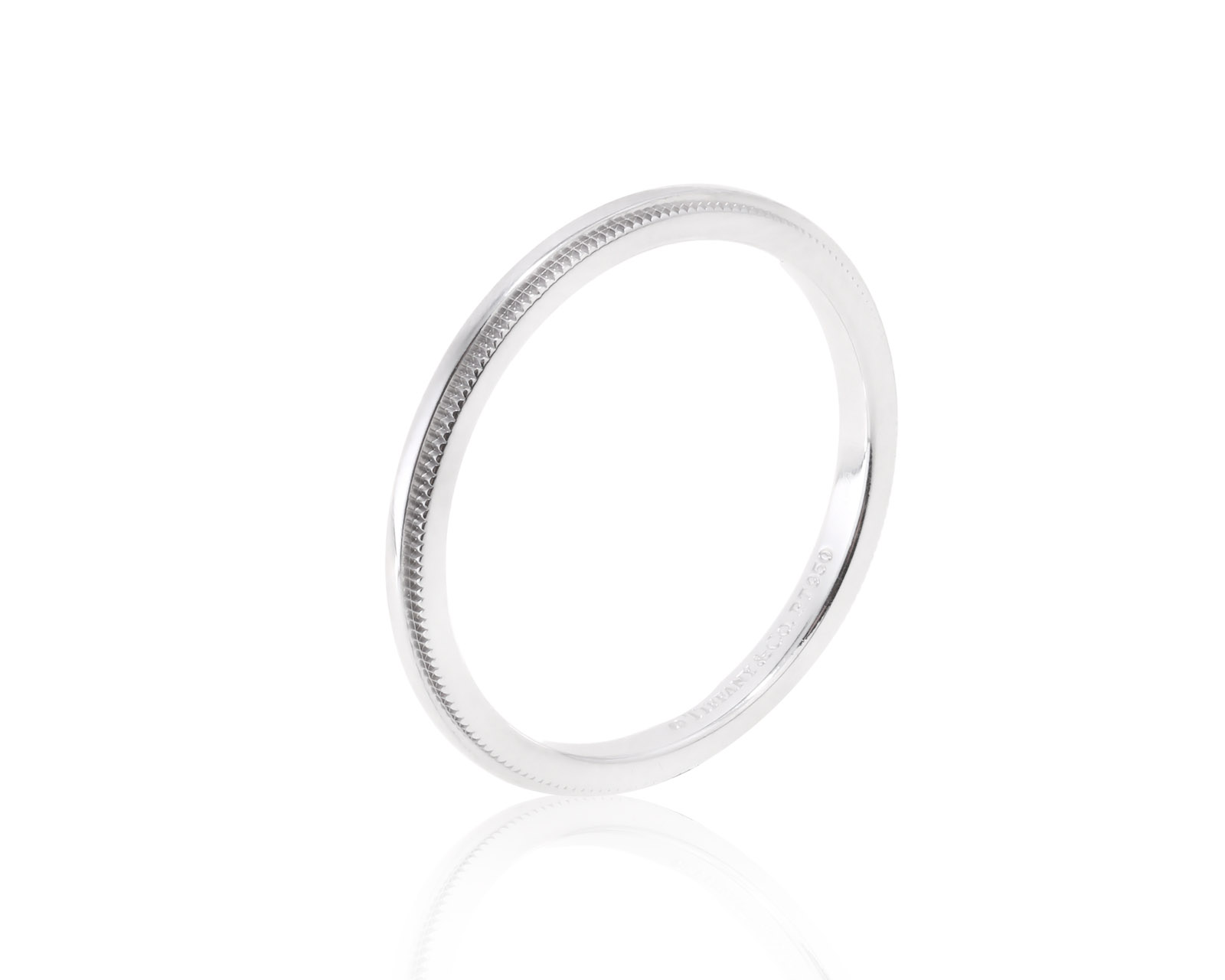 Оригинальное платиновое кольцо Tiffany&Co Milgrain 011222/3