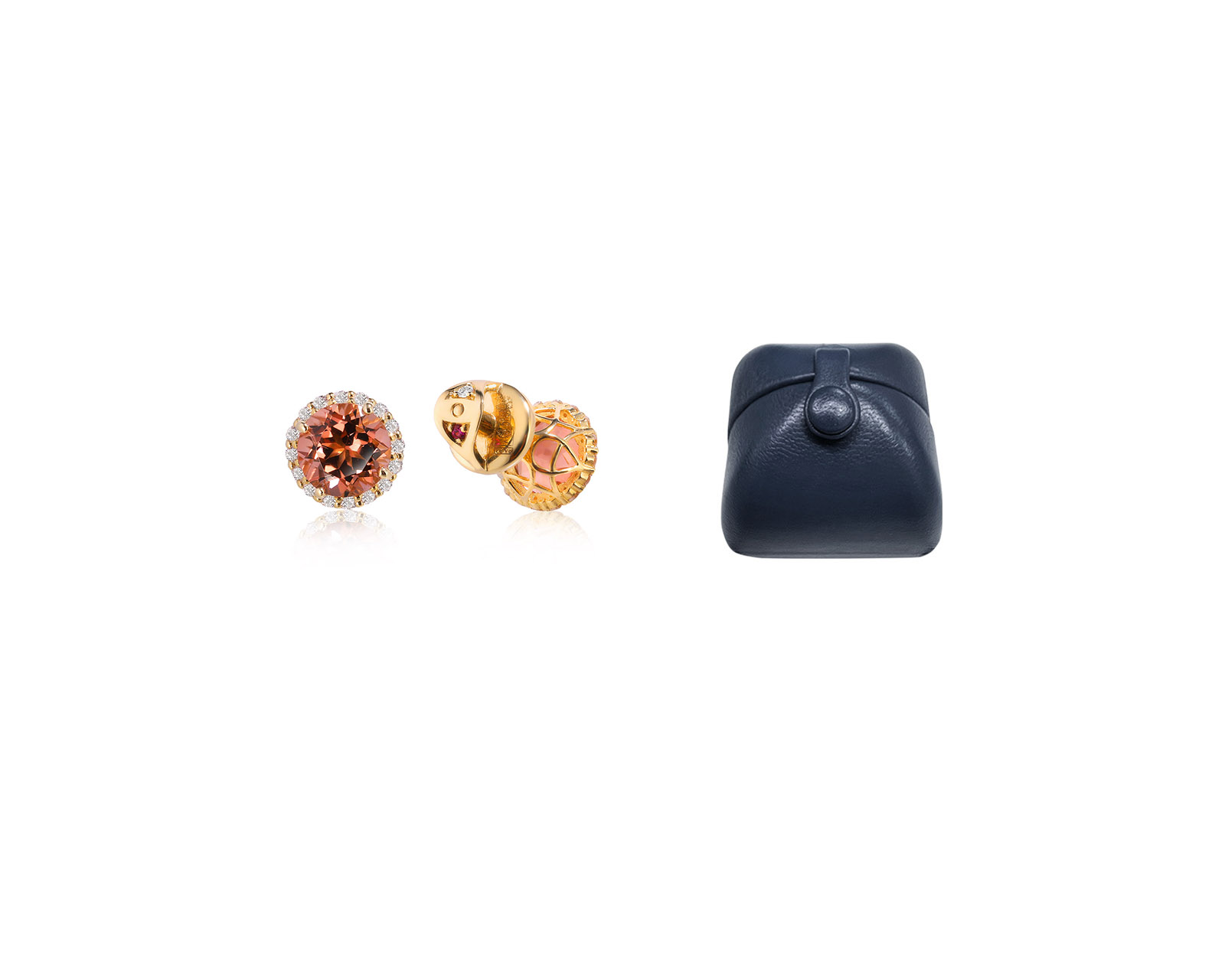 Оригинальные золотые серьги с турмалинами 1.87ct Lykov`s Jewellery
