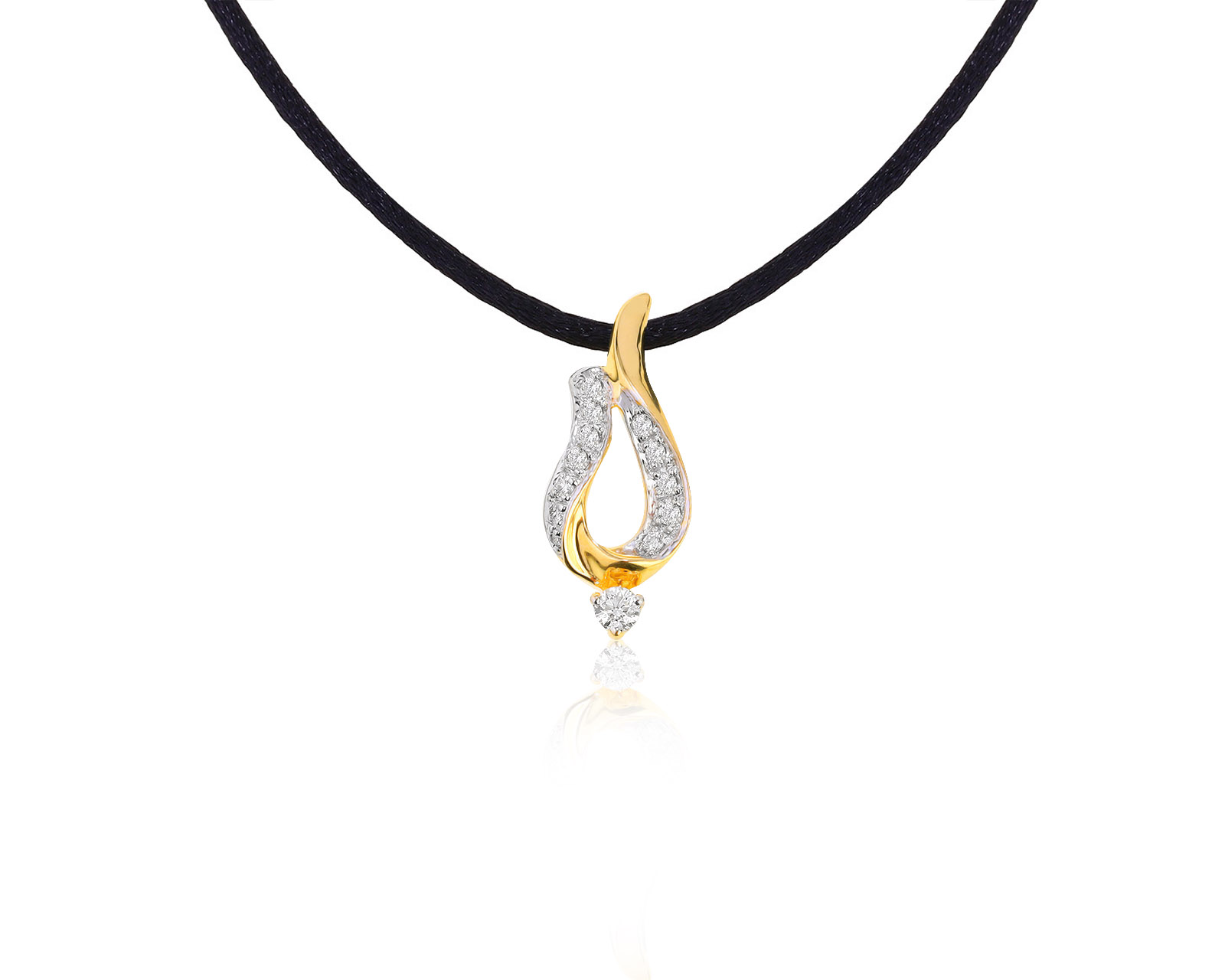 Притягательный золотой кулон с бриллиантами 0.28ct 231021/5