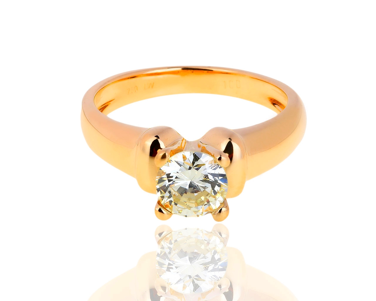 Помолвочное золотое кольцо с бриллиантом 1.04ct 111018/1